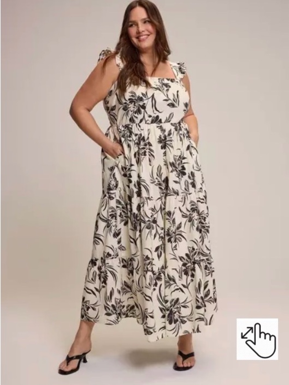 NWT Torrid Belle Isle Flutter Sleeve Tiered Maxi Dress